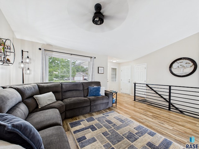 204 W Mountain Ash St, Brandon, SD 57005 - living area with wood finished floors and a ceiling fan