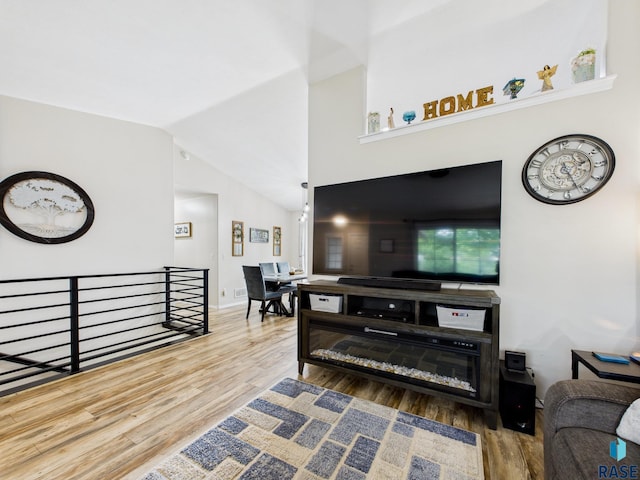 204 W Mountain Ash St, Brandon, SD 57005 - living room featuring wood finished floors and vaulted ceiling