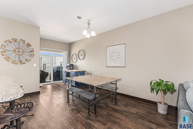 511 S 2nd Ave, Sioux Falls, SD 57104 - dining room with dark wood-style floors and a chandelier