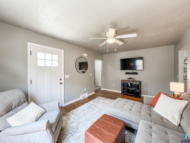 704 S Sneve Ave, Sioux Falls, SD 57103 - living area with wood finished floors and ceiling fan