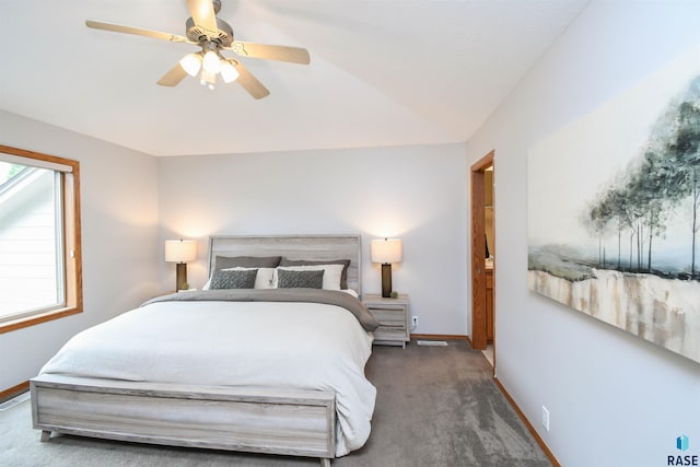 6312 S Heatherridge Ave, Sioux Falls, SD 57108 - bedroom featuring carpet, a ceiling fan, and lofted ceiling