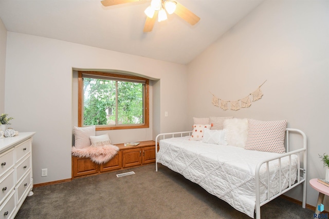 6312 S Heatherridge Ave, Sioux Falls, SD 57108 - carpeted bedroom featuring lofted ceiling and a ceiling fan