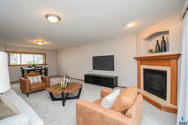 6312 S Heatherridge Ave, Sioux Falls, SD 57108 - carpeted living room with a high end fireplace