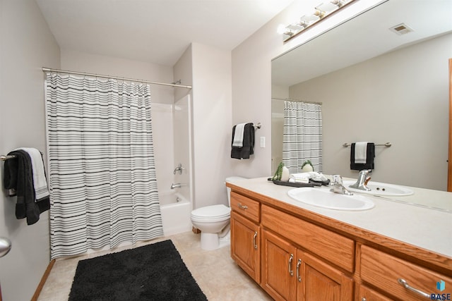 6312 S Heatherridge Ave, Sioux Falls, SD 57108 - full bathroom with vanity, shower / bath combination with curtain, and tile patterned flooring