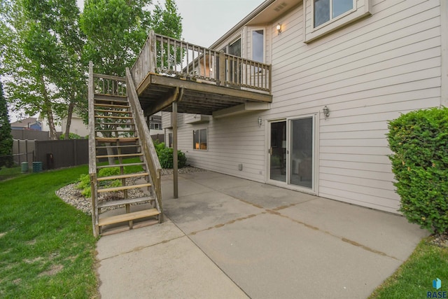 6312 S Heatherridge Ave, Sioux Falls, SD 57108 - view of patio with stairway and a wooden deck