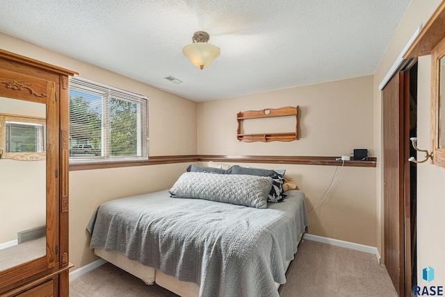 5909 W Bakker Park Dr, Sioux Falls, SD 57106 - bedroom with light carpet, a textured ceiling, and a closet