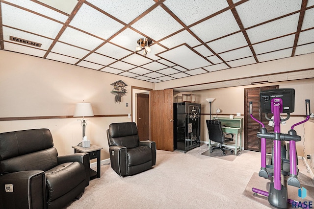5909 W Bakker Park Dr, Sioux Falls, SD 57106 - living area with carpet flooring and a desk