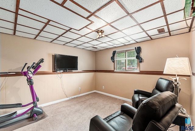 5909 W Bakker Park Dr, Sioux Falls, SD 57106 - workout room with carpet flooring and wainscoting