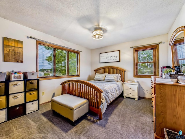 26481 487th Ave, Valley Springs, SD 57068 - bedroom featuring dark colored carpet and a textured ceiling