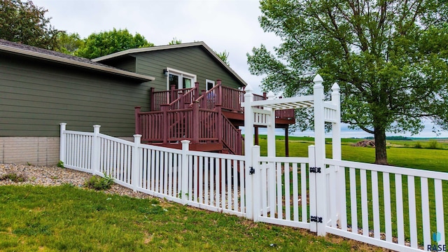 26481 487th Ave, Valley Springs, SD 57068 - view of side of home with a gate, a deck, and stairs