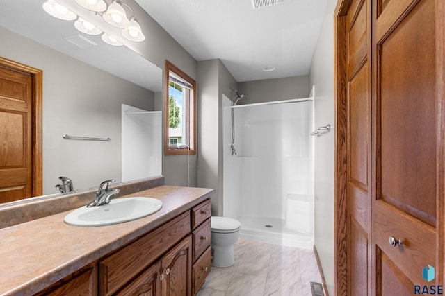 908 W 4th Ave, Lennox, SD 57039 - full bathroom with a shower, vanity, and marble finish floors