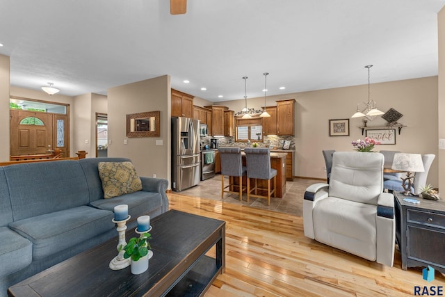 2213 S Purdue Ave, Sioux Falls, SD 57106 - living room featuring light wood-style floors and recessed lighting