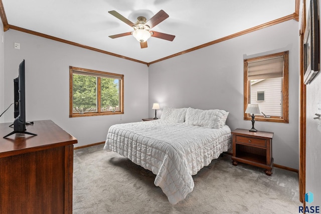 2213 S Purdue Ave, Sioux Falls, SD 57106 - bedroom featuring carpet, ornamental molding, and a ceiling fan