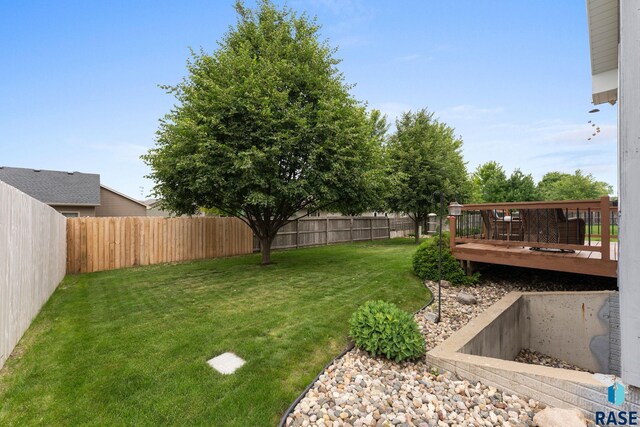 2213 S Purdue Ave, Sioux Falls, SD 57106 - fenced backyard with a deck
