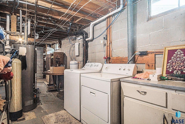 508 E Crawford St, Luverne, MN 56156 - laundry room featuring independent washer and dryer and gas water heater