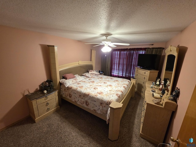 3333 W Ralph Rogers Rd, Sioux Falls, SD 57108 - bedroom featuring carpet, a textured ceiling, and a ceiling fan