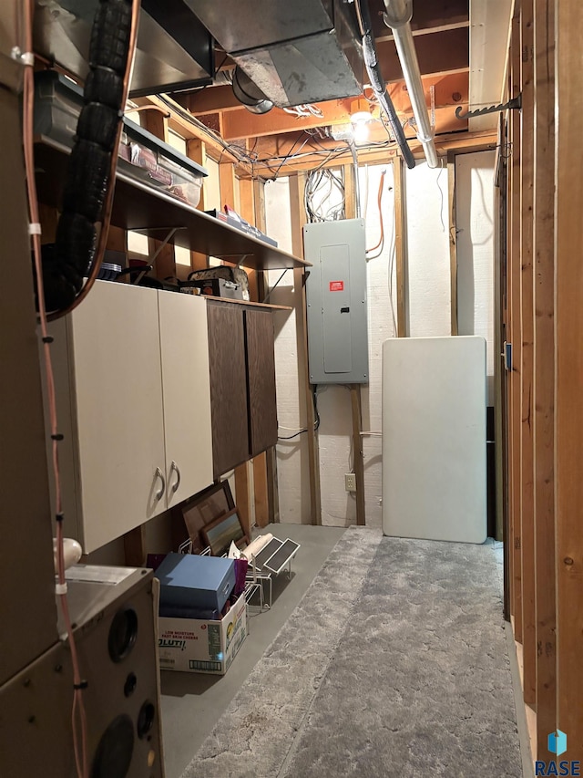 421 E 2nd St, Miller, SD 57362 - unfinished basement featuring electric panel