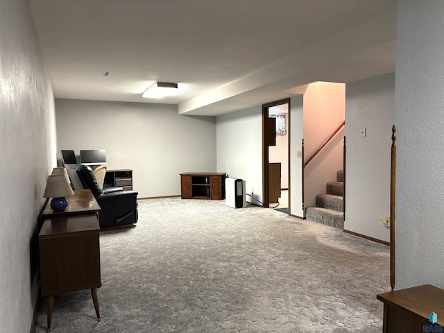 421 E 2nd St, Miller, SD 57362 - sitting room with carpet flooring and stairs