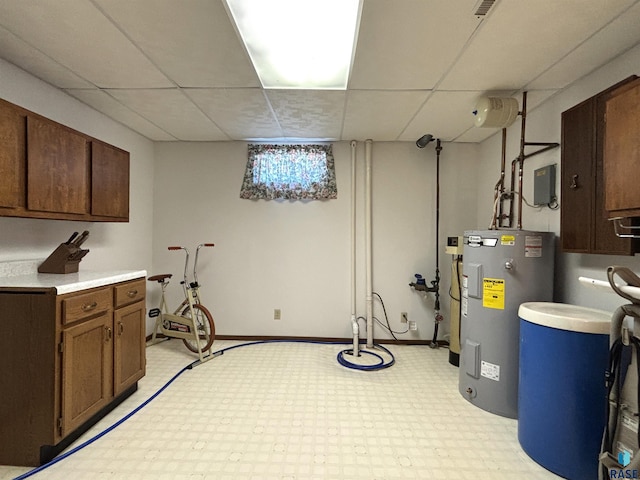 421 E 2nd St, Miller, SD 57362 - finished basement with water heater and a paneled ceiling