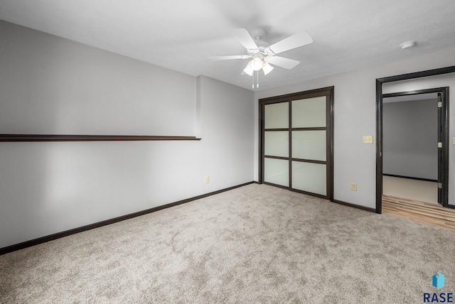 301 W 6th St, Crooks, SD 57020 - unfurnished bedroom with carpet floors, a closet, and a ceiling fan