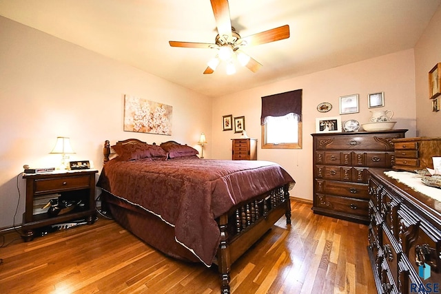 429 S Elm St, Lennox, SD 57039 - bedroom featuring wood-type flooring and a ceiling fan
