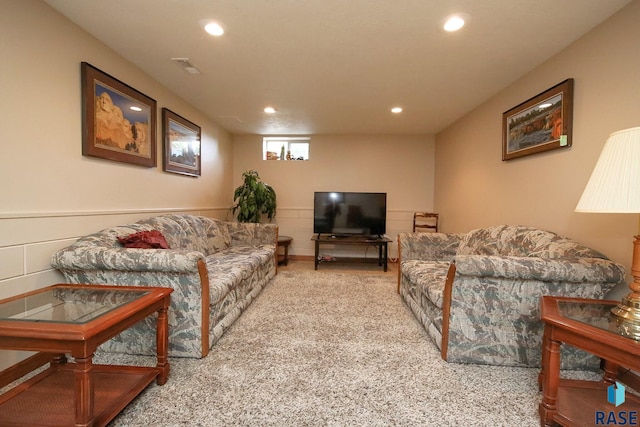 429 S Elm St, Lennox, SD 57039 - carpeted living area with recessed lighting