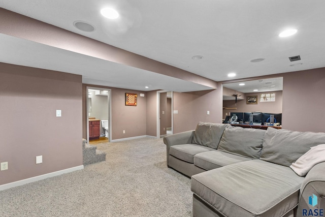 2424 S Main Ave, Sioux Falls, SD 57105 - living area with light carpet and recessed lighting