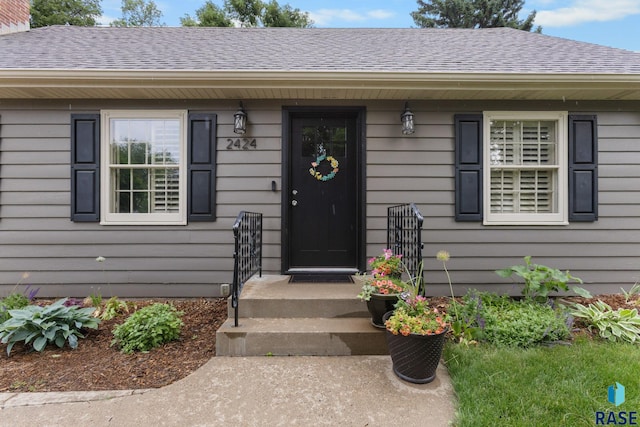 2424 S Main Ave, Sioux Falls, SD 57105 - doorway to property featuring a shingled roof