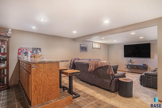 300 W 3rd St, Tea, SD 57064 - bar featuring dark tile patterned flooring and recessed lighting