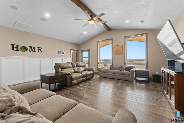 25953 481st Ave, Brandon, SD 57005 - living room with dark wood finished floors and ceiling fan