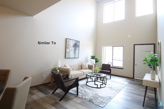 7713 S Townsley Ave Unit 4, Sioux Falls, SD 57108 - living room with a high ceiling and wood finished floors