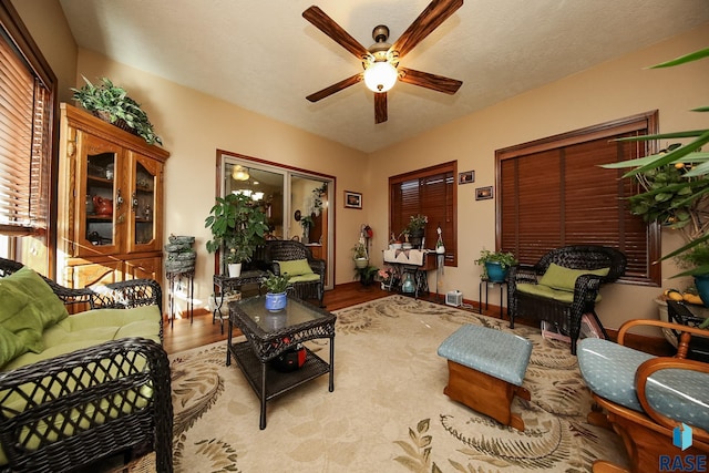 212 S Augusta Ave, Brandon, SD 57005 - living room with a ceiling fan and wood finished floors