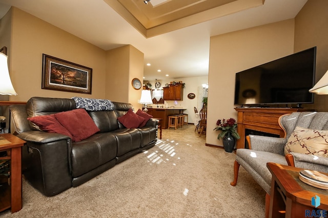 212 S Augusta Ave, Brandon, SD 57005 - living room featuring light carpet and recessed lighting