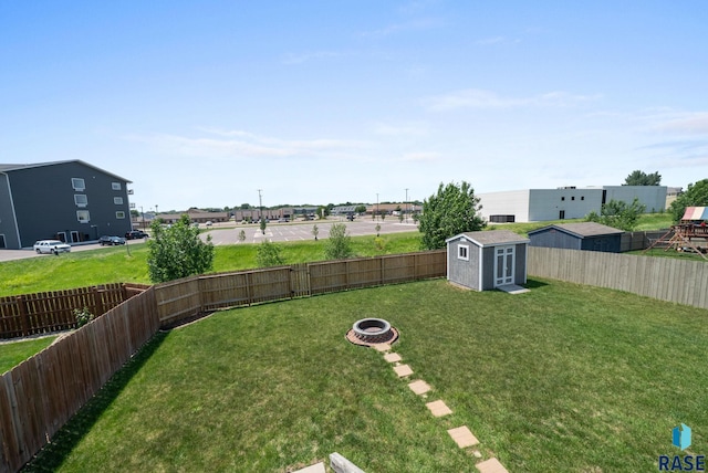 301 N Jenny Ave, Tea, SD 57064 - fenced backyard with a shed and a fire pit