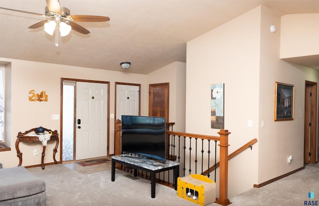 6707 S Witzke Ave, Sioux Falls, SD 57108 - living room featuring carpet flooring and ceiling fan