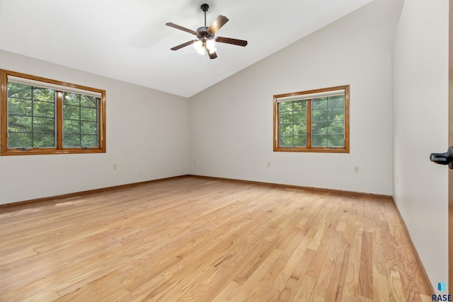 4220 S Minnesota Ave Unit 206, Sioux Falls, SD 57105 - spare room featuring healthy amount of natural light, lofted ceiling, light wood-style floors, and a ceiling fan