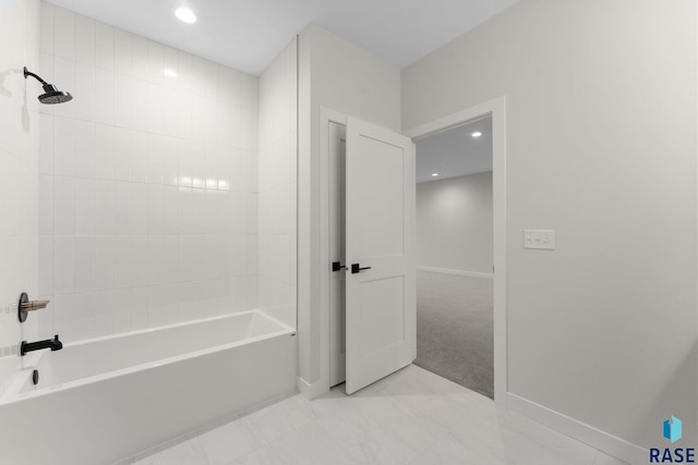 104 N Bryggen Pl, Sioux Falls, SD 57107 - bathroom with  shower combination, recessed lighting, and marble finish flooring