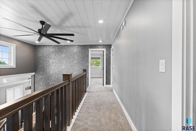 4513 S Southridge Dr, Sioux Falls, SD 57105 - corridor featuring carpet, healthy amount of natural light, recessed lighting, and an upstairs landing