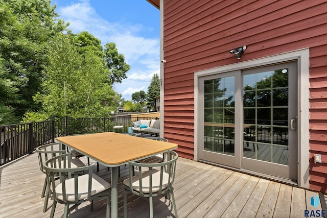 4513 S Southridge Dr, Sioux Falls, SD 57105 - wooden deck with outdoor dining area