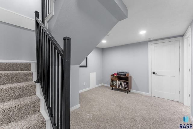 600 Sunnyside Ave, Valley Springs, SD 57068 - stairway with carpet flooring and recessed lighting