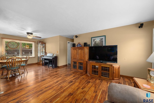 26045 485th Ave, Valley Springs, SD 57068 - living room featuring wood finished floors and ceiling fan