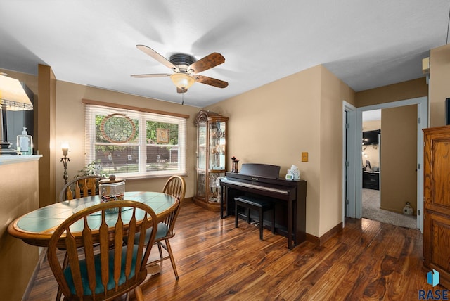 26045 485th Ave, Valley Springs, SD 57068 - dining room featuring wood finished floors and a ceiling fan