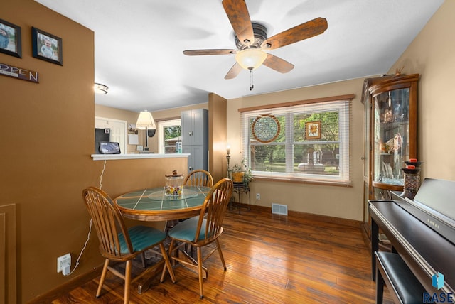 26045 485th Ave, Valley Springs, SD 57068 - dining space featuring wood finished floors and a ceiling fan