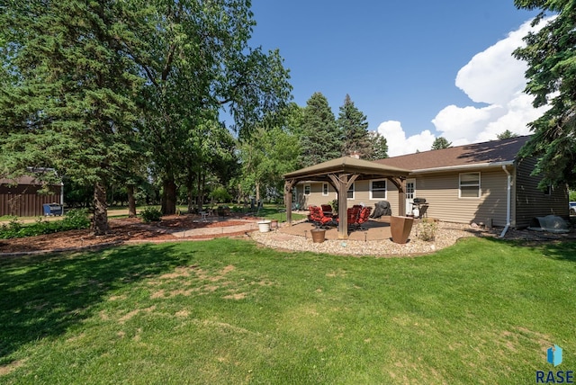 26045 485th Ave, Valley Springs, SD 57068 - view of grassy yard featuring a gazebo and a patio area