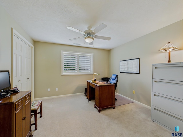 18 S Elkjer Cir, Sioux Falls, SD 57103 - office area featuring a ceiling fan and light colored carpet