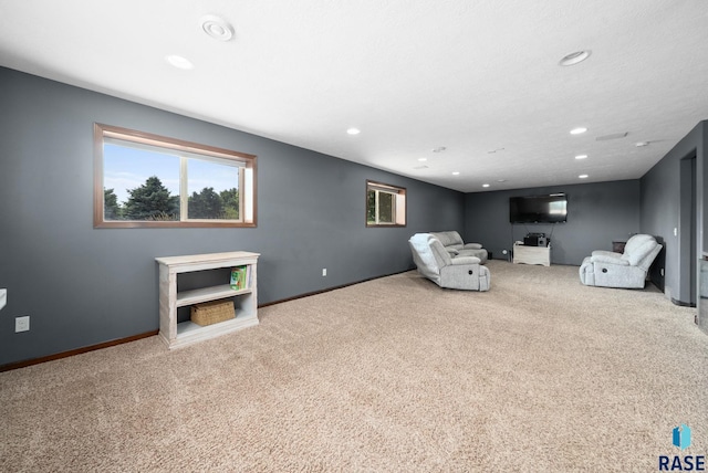 212 N Fairway Dr, Brandon, SD 57005 - unfurnished living room with carpet and recessed lighting