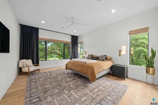 1617 S Scarlet Oak Pl, Sioux Falls, SD 57110 - bedroom with light wood-type flooring, recessed lighting, and ceiling fan