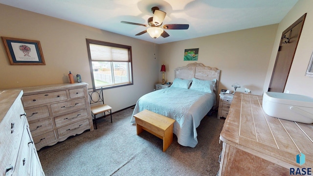 210 Lindsay Dr, Aurora, SD 57002 - bedroom featuring carpet and a ceiling fan