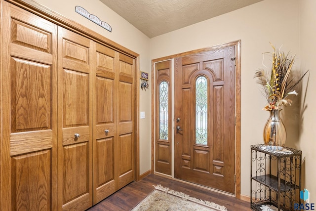 3121 S Dubuque Ave, Sioux Falls, SD 57110 - foyer with dark wood-style flooring and a textured ceiling