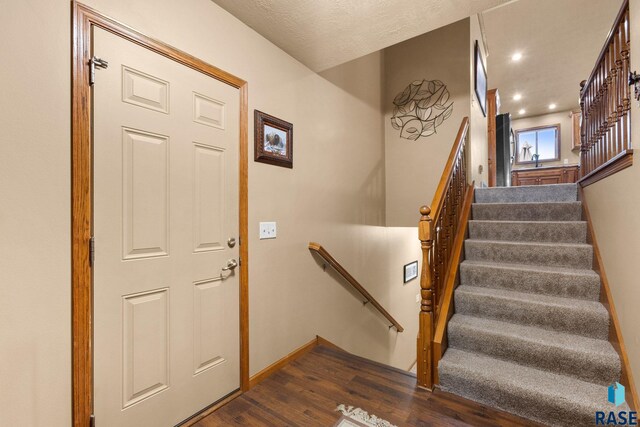 3121 S Dubuque Ave, Sioux Falls, SD 57110 - staircase featuring wood finished floors and recessed lighting